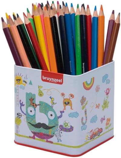 Bruynzeel kleurpotloden set - Triple grip 48 kleuren in blik.