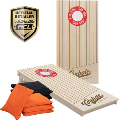 Wicked Wood Games – Cornhole Set “Vintage Design” – 120x60 cm – Inclusief 2 Boards en 8 Zakjes – 100% Hout – Officiële ACL Licentie