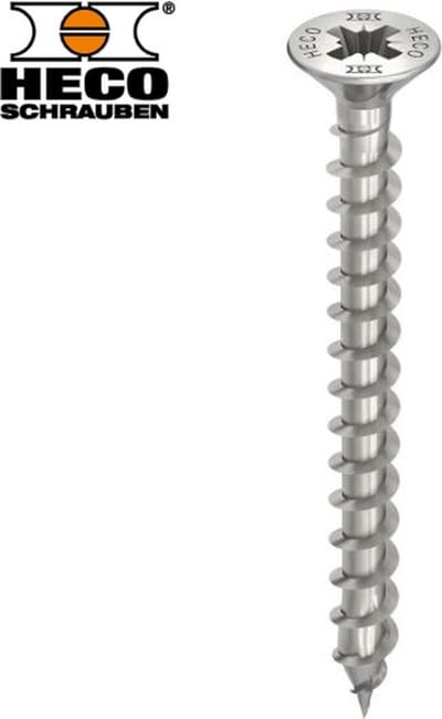 HECO TOPIX-Plus spaanplaatschroef 3x35mm - platkop - RVS - voldraad - PZD 1 - 61628 (Per 200 stuks)
