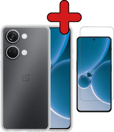 Hoesje - Met Screenprotector - Geschikt voor OnePlus Nord 3 - Sterk & Shockproof - Telefoon Hoes - Back Cover - Siliconen Case - Telefoonhoes - Transparant