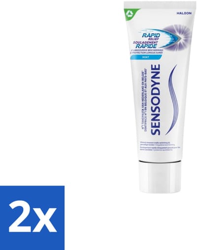 2 x Sensodyne – Tandpasta – Rapid Relief Whitening – 75 ml - Gevoelige Tanden - Tandpasta - Verlichting - Whitening - Mondgezondheid