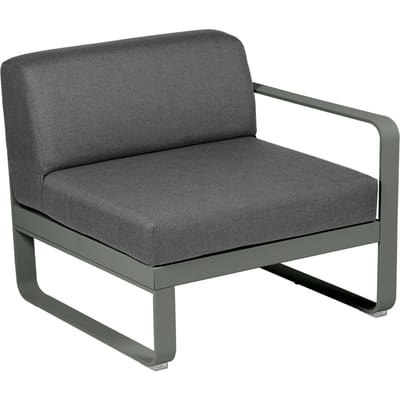 Fermob BELLEVIE Fauteuil Module rechts - 48 rozemarijn mat - A3 grafietgrijs