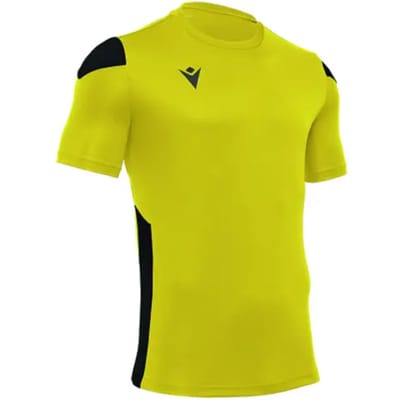 Macron Polis Shirt Korte Mouw Heren - Geel / Zwart | Maat: 4XL