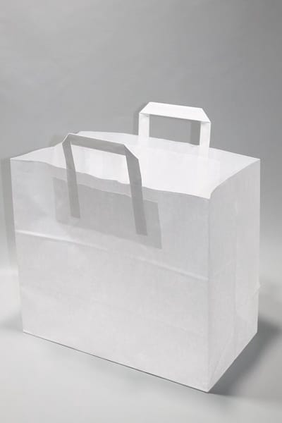 Draagtassen Papier 26x12x35cm Gebleekt Kraft 80 g/qm (50 stuks)
