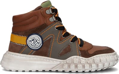 Develab 45687 Hoge sneakers - Leren Sneaker - Jongens - Cognac - Maat 27