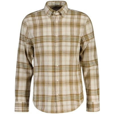 Gant Overhemd Cotton Linnen Multi Check Button-Down Creamed White / male