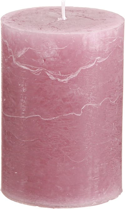 Effen pilaarkaarsen, antiekroze, 70x100mm, set van 4 - Romantische dec
