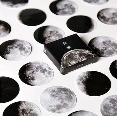 Maanfasen Stickers 45 stickers – Bullet Journal, Planner & Scrapbook Stickers – Sinterklaas & Kerstcadeau – Schoencadeau – Cadeaus onder €5