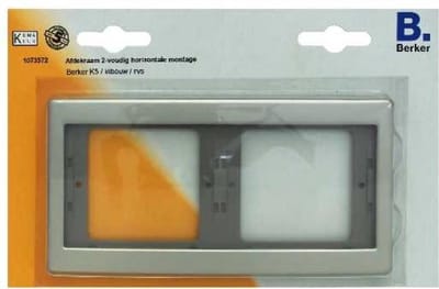 BERKER K5 RVS - Afdekraam - 2 voudig - Inbouw