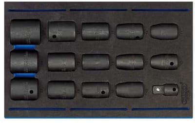 Impact Socket 15 Stuk Set 1/2" Vierkante Aandrijving in EVA Lade