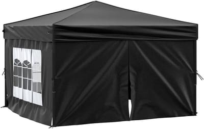 Inklapbare Partytent - Feesttent Paviljoen - Buitenfeesten Bescherming - UV Waterafstotend - 3x3 Meter - Zwart