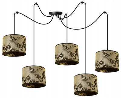 Light-Home WERONA – Hanglamp – 5-lichts – Goud/Zwart – Metalen Constructie – Verstelbare Hoogte