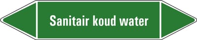 Sanitair koud water leidingmarkering op vel 179 x 37 mm - 5 per vel