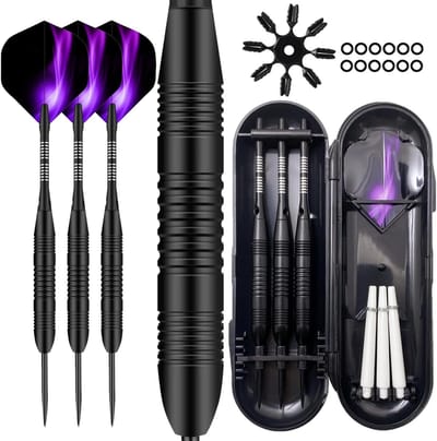Dartpijlen Kunststof Punt - Softdarts Set - Elektronisch Darten - Anti-los Systeem - 3 Stuks - Paars