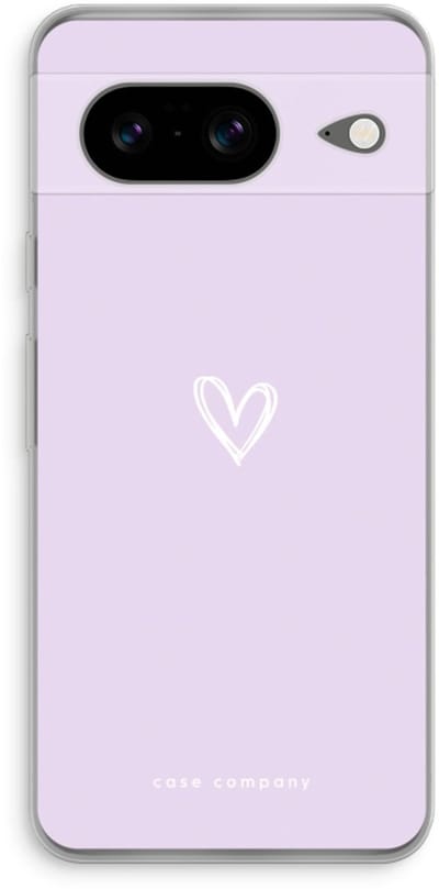 Case Company® - Hoesje geschikt voor Google Pixel 8 hoesje - Klein hartje paars - Soft Cover Telefoonhoesje - Bescherming aan alle Kanten en Schermrand