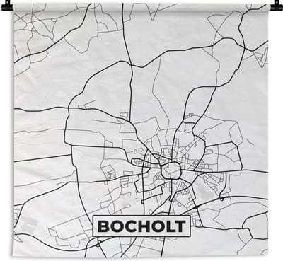 Wandkleed - Wanddoek - Stadskaart - Bocholt - Kaart - Plattegrond - 180x180 cm - Wandtapijt