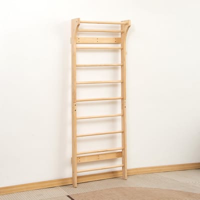Buxibo Klimwand van Hout – Wandklimrek voor Binnen – Gym Speeltoestel voor Kinderen – 190x68x8 cm – Naturel