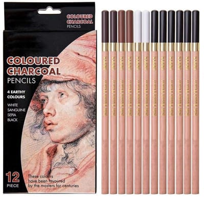 Allecto - Schetspencils - Professionele Tekenmaterialen - Set van 12 Stuks - 4 Kleuren - Kunst en Tekeningen - Perfect voor Creatieve Projecten - G...