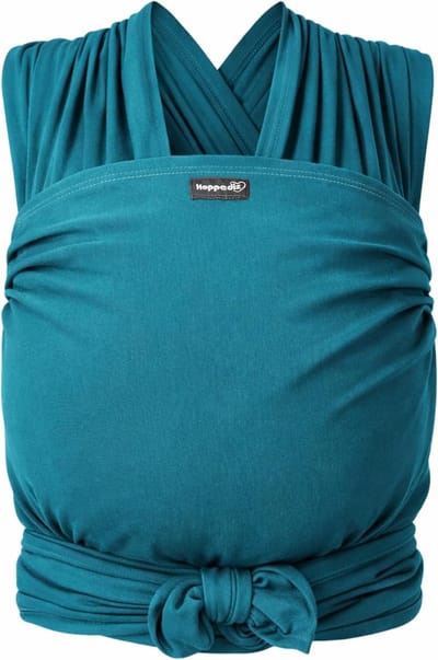 Elastische baby draagdoek - Babydrager pasgeboren - Dichtbij dragen - Zachte pasvorm tweede huid - 460 cm lengte - Petrol