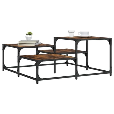 vidaXL - Salontafel - 87,5x87,5x40 - cm - bewerkt - hout - gerookt - eikenkleurig