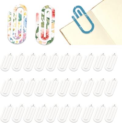 Dailygoods- Sublimatieklemmen 50 stuks - Acryl - Jumbo bladwijzer - Transparant - Thermotransfer-clip - Knutselbenodigdheden 10 x 5 cm - Paperclips