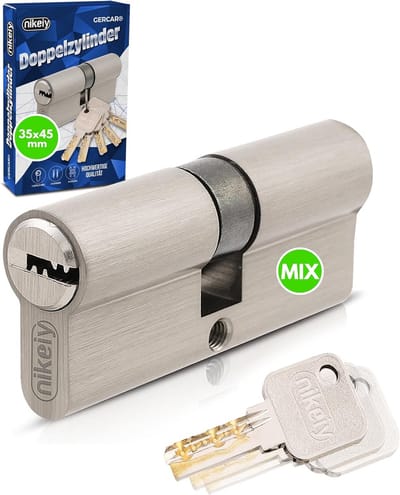 Profielcilinder Gelijksluitend 35/45 - 80 mm met 5 Sleutels en Bevestigingsschroeven