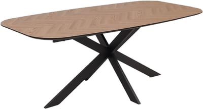 Eettafel MCW-O56, tafel eettafel, MDF metaal 200x100cm ~ licht eikenlook