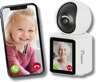 Momini Communicare - Babyfoon Met Camera & App - Op Afstand Bestuurbaar - Hooggevoelige Microfoon - Baby Monitor - Wit