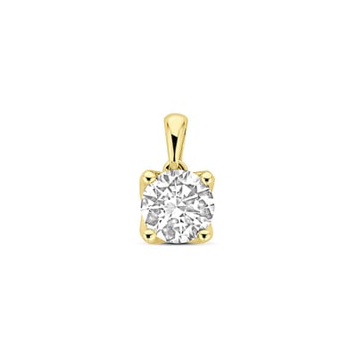 14K geelgouden hanger lab grown diamant 1.00ct h si 11 mm - 4033687