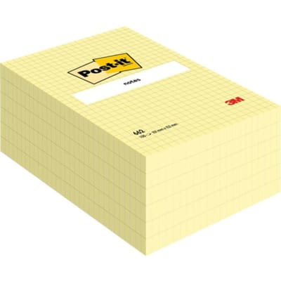 Memoblok Post-it 662 102x152mm ruit geel