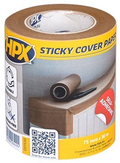 HPX Sticky Cover Paper - zelfklevend afdekpapier - bruin - 75 mm x 30 m