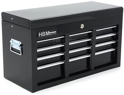 HBM opzetkast zwart model 2, 6 laden, gevuld, 60 x 26 x 34 cm