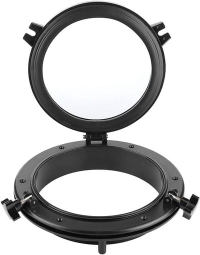 Rond Scheepsraam 10 Inch - Vervanging voor RV en Boot, Staliniet Glas, Zwart