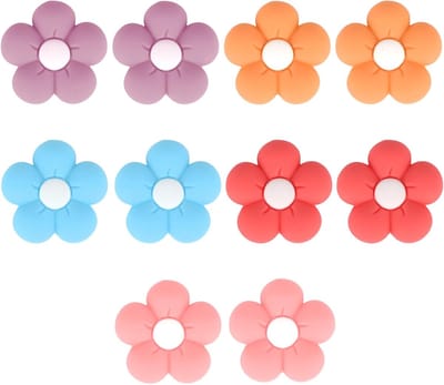 10st Breinaald-Stoppers, Siliconen Puntbeschermers voor 2,5-9mm Naalden, Breinaald Einddopjes met Opbergdoos voor DIY Breiaccessoires en Gereedschappen (Bloemdesign)