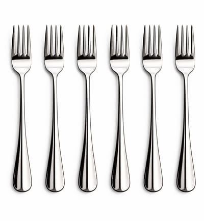 MC Nova - 6-delige tafelvork set - 18/10 RVS vorken - 20cm. - Hoogglans - Vaatwasserbestendig - Luxe Bestekset - Duurzaam