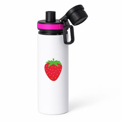 Hacebo® - Aardbeien waterfles met draaidop roze - Fruitschaal - Fruit liefhebbers - Aardbei - vrucht - gezond eten - fruit - water fles - 850ML