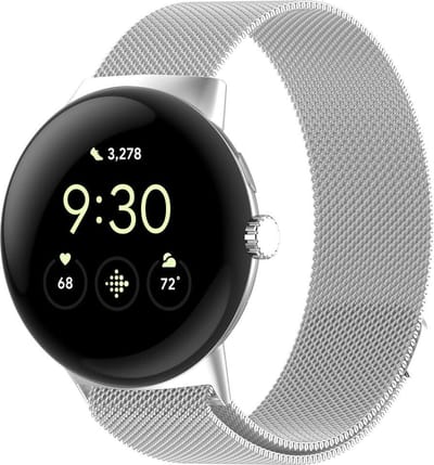 Strap-it Milanees smartwatch bandje geschikt voor Google Pixel Watch 5 (45 mm) / 4 (45 mm) / 3 (45 mm) - Zilver