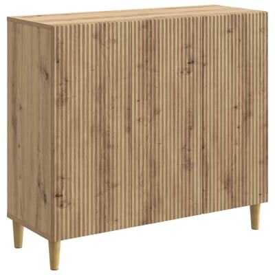 vidaXL - Dressoir - Artisanaal - eiken - 89 - x - 34,5 - x - 80 - cm - Bewerkt - hout