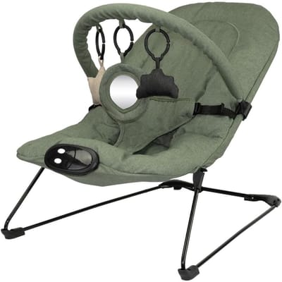 CRLYN® Schommelstoel Baby - Baby Swing - Wipstoel Baby's met Speelboog - Donkergroen