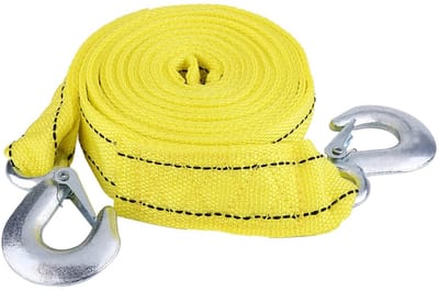 Allecto - Trekhaak - Aanhangwagen kabel - 5 ton belasting - 4 meter lang - Hulpvoertuiggereedschap - Ideaal voor noodsituaties - Stevige trekriem