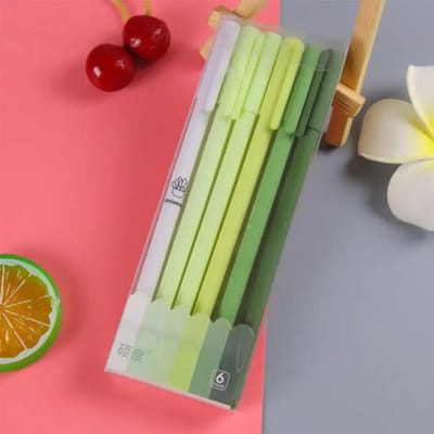 6 stuks/doos schattige Morandi Color Gel Pen Set 0,5 mm zwarte inkt Creative Press kantoor cadeau schoolbenodigdheden briefpapier kawaii pennen black