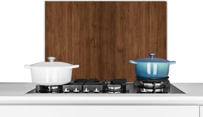 Spatscherm keuken 60x40 cm - Kookplaat achterwand Hardhout - Patronen - Bruin - Muurbeschermer - Spatwand fornuis - Hoogwaardig aluminium