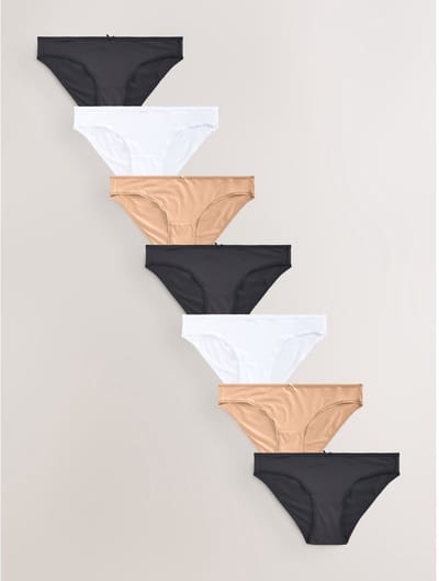 Next - Dames - Set van 7 slipjes van microvezels - Zwart