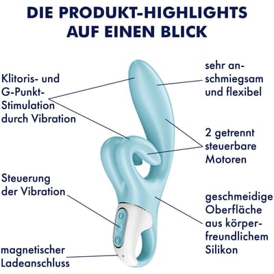 Satisfyer 'Touch Me', 22 cm, 3 motoren, flexibele, ergonomische clitorisstimulator