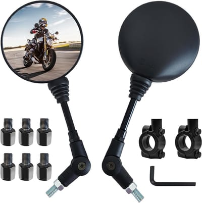 Universele Motorfiets Spiegels 7/8" 22mm Achteruitkijkspiegel voor Scooter en Bromfiets