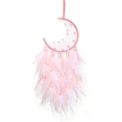 Maan Dromenvanger Roze Serie Toeristische Attracties Veer Hanger Auto Decoratie Vrienden Cadeau white