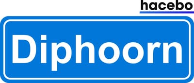 Hacebo - Plaatsnaam Sticker - 29x10 CM - Diphoorn sticker - Verkeersborden sticker - grappige cadeaus - Diphoorn
