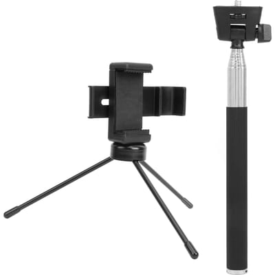 Trépied Professionnel Perche à Selfie Support pour Téléphone Portable Ensemble de Support Compatible avec OSMO Pocket black