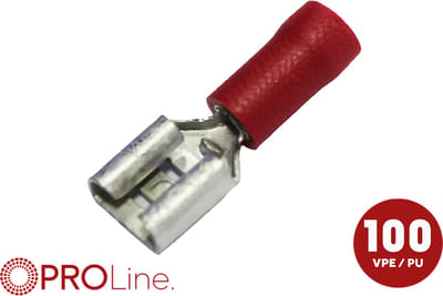 Kabelschoen 6.3x0.8 rood in blister (100stuks) ACV PROLine