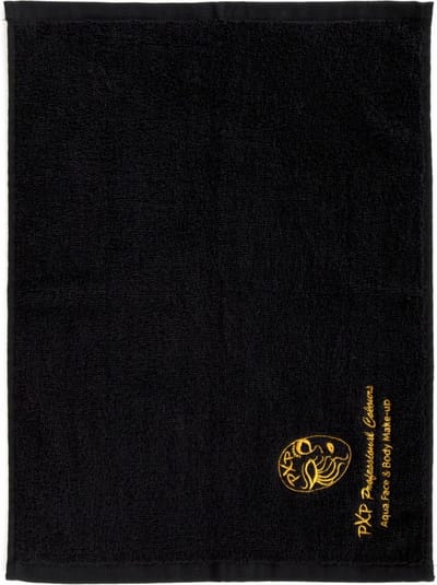 2 x Handdoekje zwart met goud borduursel logo